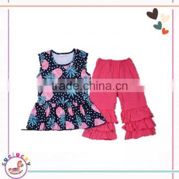 Newly high quality soft cotton knitted girls clothing online children boutiques