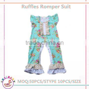 Latest designs for flower baby girl romper ruffles elegant baby clothes romper
