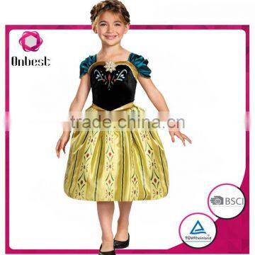 High quality frozen princess anna costume cosplay for baby girls