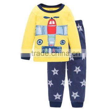 Airplane pattern cute boys bella canvas t shirt with long sleeve