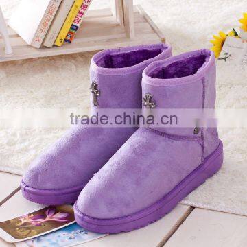 2014 new candy factory Crow snow boots warm the hearts of British style tube skid female cotton padded shoes snow