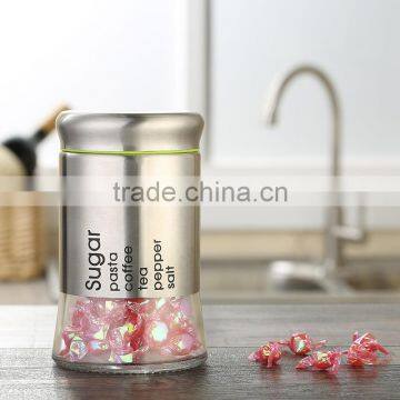 High Quality Stainless Steel Spice Sugar Salt Pepper Coffee Storage Bottle Glass Food Storage Jar photo-3