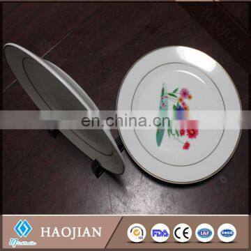 8 Inches Sublimation Blank Ceramic Plate Dinner Dishes With Gold Rim