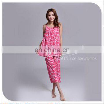 Tank Capri Sets Bamboo Fiber Spring Summer Pajama Sleepwear