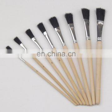 Short Wooden Handle Artist Bristle Paint Brushes