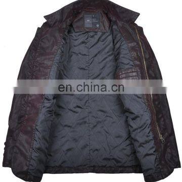 Lastest Fashion Winter Handsome Parka Mens Quilted Leather Jacket photo-2