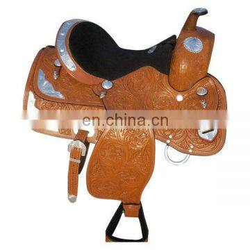 HORSE WESTERN SADDLE WITH CONCHOS