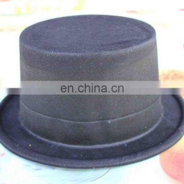 black flocking top hats