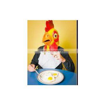 Rubber Chicken Mask Farm Animal Cockerel Chicken Run Fancy Dress