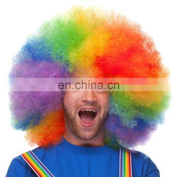 Halloween Carnival Party Big Jumbo Rainbow Colorful Wig for Adults