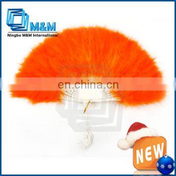 Orange Feather Hand Fans For Dancing Party