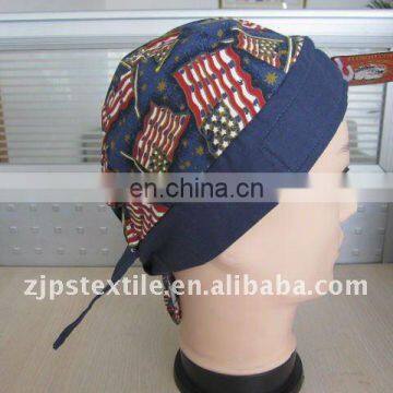 FASHION AND COMFORTABLE 100% COTTON PRINTED FLAG DOORAG CAP