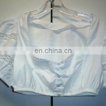 Oktoberfest Sexy White Blouse / German women Traditional Blouse Lace