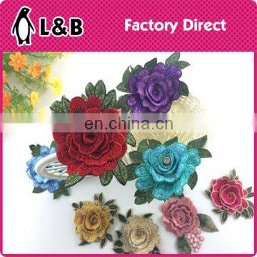 2017hot sale wholesale 3D embroidery flower applique/patch for decorate