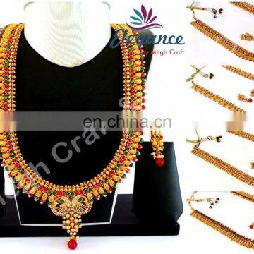 Gold Plated Laxmi Coin Jewellery-Indian Traditional Jewellery Set -Long Rani Haar Harem Necklace photo-4