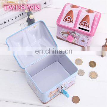 China Factory Supply Gift for Kids Piggy Bank Money Boxes House Shape Top Quality Alloy Metal Piggy Bank With Lock photo-3