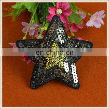 Hot sale custom design sequins embroidery star patches for garment