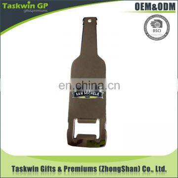 Plating siliver beer shape bottle opener magnet metal bottle opener with printing logo