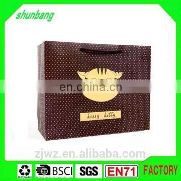 2015 Fashion Cute Brown Color Cartoon Pattern Paper Gift Bag for Sale photo-4