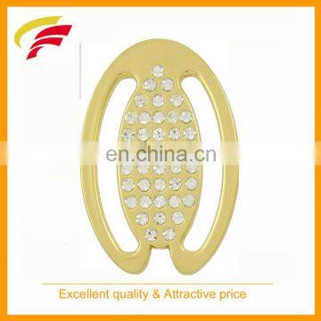 fashion zinc alloy ( zamak ) metal oval buckle with rhinestones for swimwears