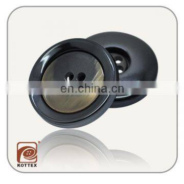 4 Holes ECO-Friednly Shinny Black Pearl Effect Polyester Resin Coat Button, Suit Button