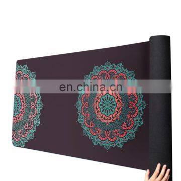 Eco Friendly custom print Logo 100% Natural Rubber Suede Yoga mat