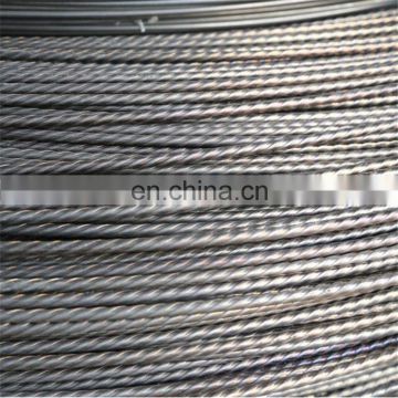 ASTM A421 BS 5896 4.0mm 4.8 mm 1670 mpa high tensile Spiral ribbed surface ms pc steel wire