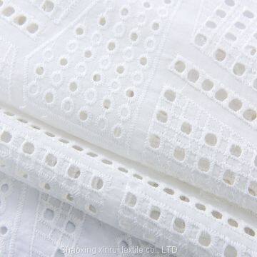 embroidery white cotton fabric