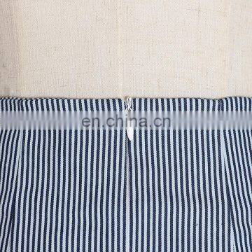 TWOTWINSTYLE Elegant Striped Pearls Ruched High Waist Patchwork Split Irregular Midi Skirts 2020 photo-5