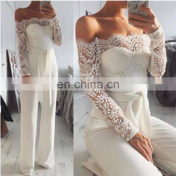 2020 Summer Sexy White Lace Sexy Backless Jumpsuit for Ladies photo-3