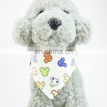 Wholesale Custom Printed Logo Triangle Plaid White Cotton Collar Scarf Cat Pet Dog Bandana For Dog photo-3
