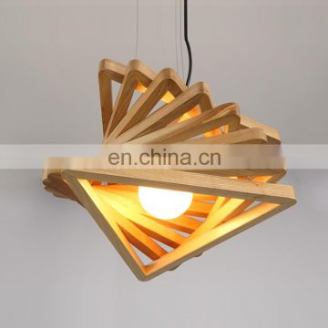 Unique design wooden pendant lamp light wood wooden light fixture edison bulb wooden pendant light for dinner room hotel bar