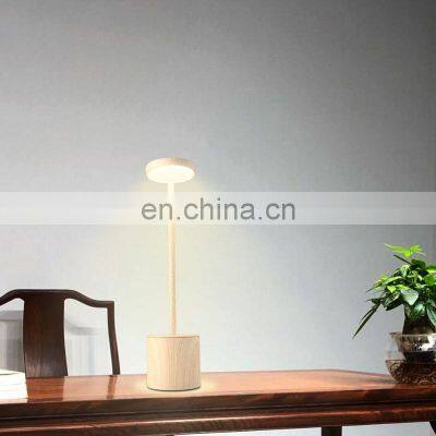 restaurant dinner wireless les rechargeable wooden table desk lamp led