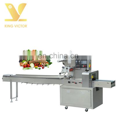 horizontal flowing broccoli packing machine cabbage packaging machine