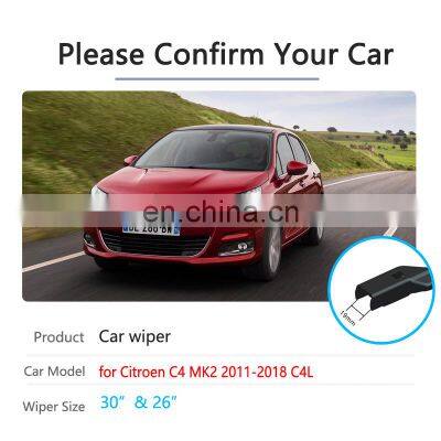 for Citroen C4 MK2 C4L 2011~2018 Car Wiper Blades Front Windscreen Wipers Car Accessories Stickers 2012 2013 2014 2015 2016 2017