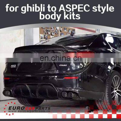 Ghibli Body Kits Fit for Maserati Ghibli 13y~ to ASPEC Style Body Kits FRP/carbon Fiber Material
