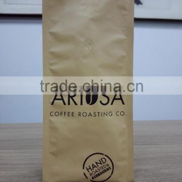 Customize side gusset bag with valve for 500g coffee bean/power packaging