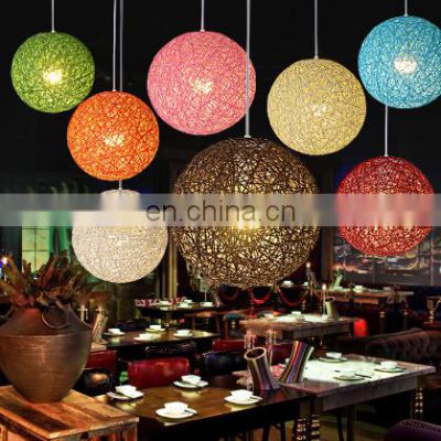 Simple and creative hemp ball rattan art pendant light for decorate