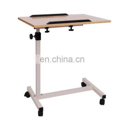 Top Quality Adjustable Height Wooden Over Bedside Dining Overbed Table for Hospital photo-2