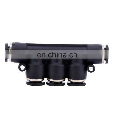 PK-8 Standard Series Pneumatic Plastic Thread Air Hose Tube Connector 5 Way Quick Fitting Connector One Touch Fitting