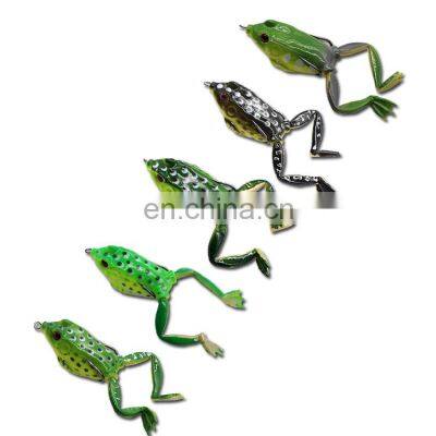 Wholesale 9.5cm/15g  Handmade Bass Snakehead Frog Fishing Lure Soft Hollow Body Fishing Frog Lure