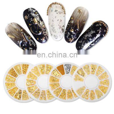 Hot Sale Popular 12 Styles 3D Nails Shining Metal Glitter Nail Art Decoration Nail Drilling Mixed Color 12 Panel