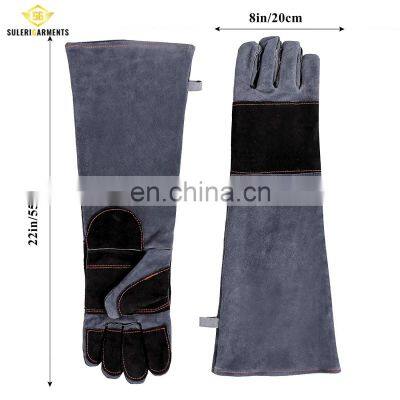 OEM Style Premium Industrial Leather Hand Deer Skin Mechanic Work Welding Gloves Cut Resistant Hand Protection Safety Gloves photo-4