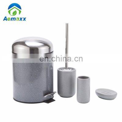 New Stone Marble Surface Bathroom Accessory Ceramic Toilet Brush Holder photo-5