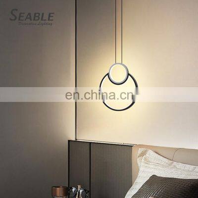 New Product Decoration Indoor Living Room Bedroom Aluminum Acrylic Modern Black LED Chandelier Light