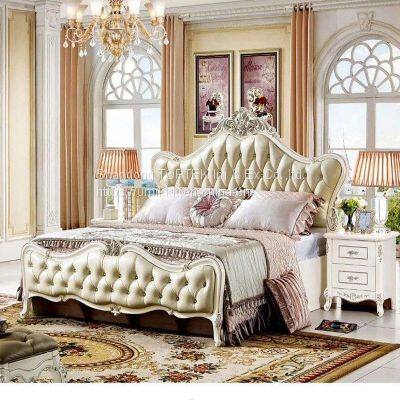 Solid Wood Bed Frame Easy Assembly Wooden Bedroom Furniture Bed With Vintage Headboard photo-5