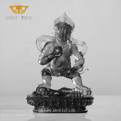 Factory Wholesale Five Ways God of Wealth Crystal Buddhism Statue Figurine photo-3