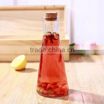 350ml Cone-shaped Glass Bottle With Cork for Ice Drink Wholesale photo-2