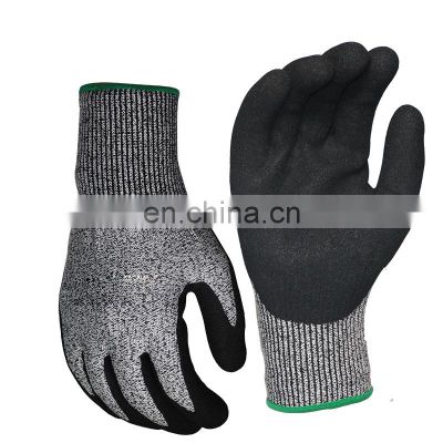 Cut Resistant Level 5 Working Gloves Manufacturer Sandy Nitrile Palm Fit Glove General Handling Labour Supply Guantes Anticorte