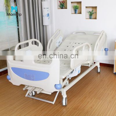 HomeCare Steel 3 Function Central Brake Electric Manual Hospital Bed with Toilet Medical Patient Sick Bed